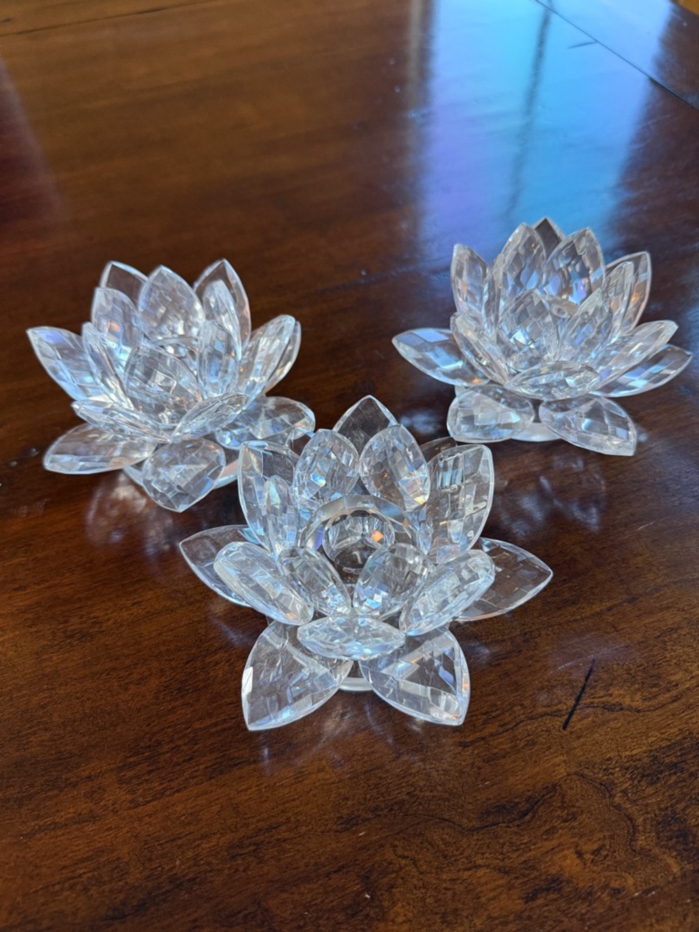 Lotus flower candle holders set of 3